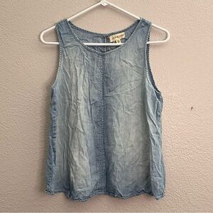 Anthropologie Cloth & Stone Sky Blue Denim Style Tank Top size medium